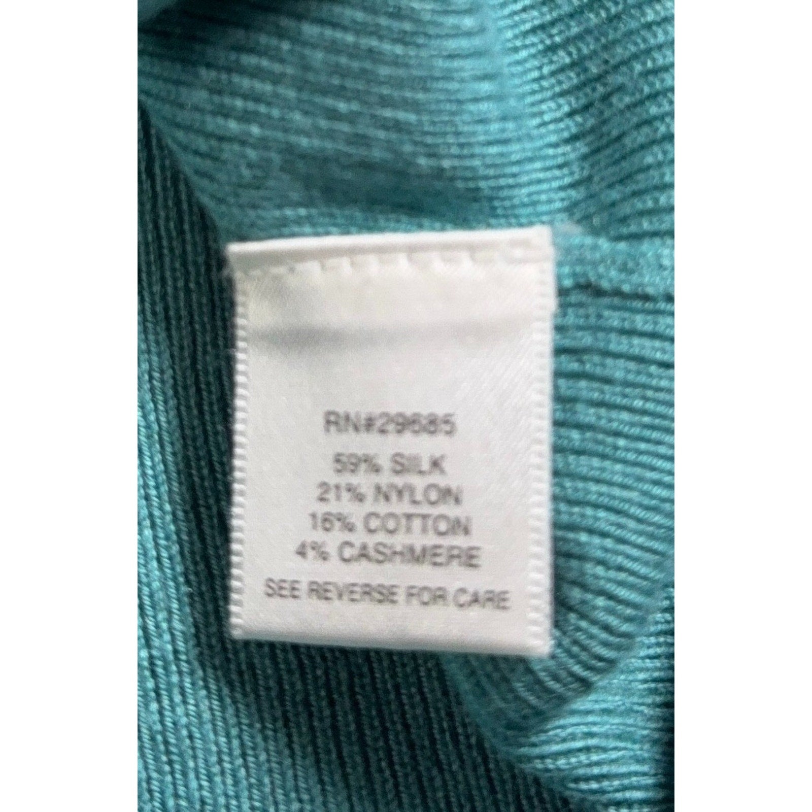 Pendleton Women Large Teal Silk Cashmere Blend Cardigan Sweater Button Front