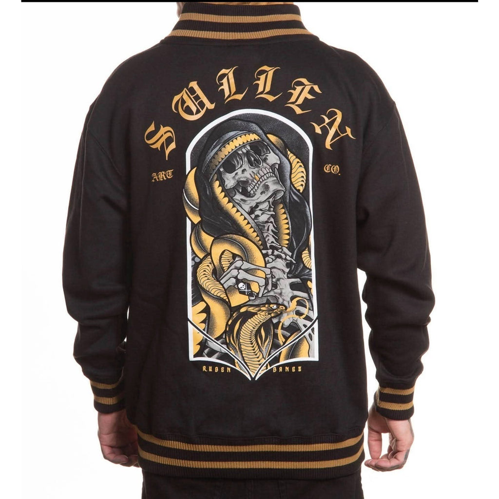 Sullen Ruben Banez Full Zip Hoodie Men's L Black Gold Skull Snake NWT
