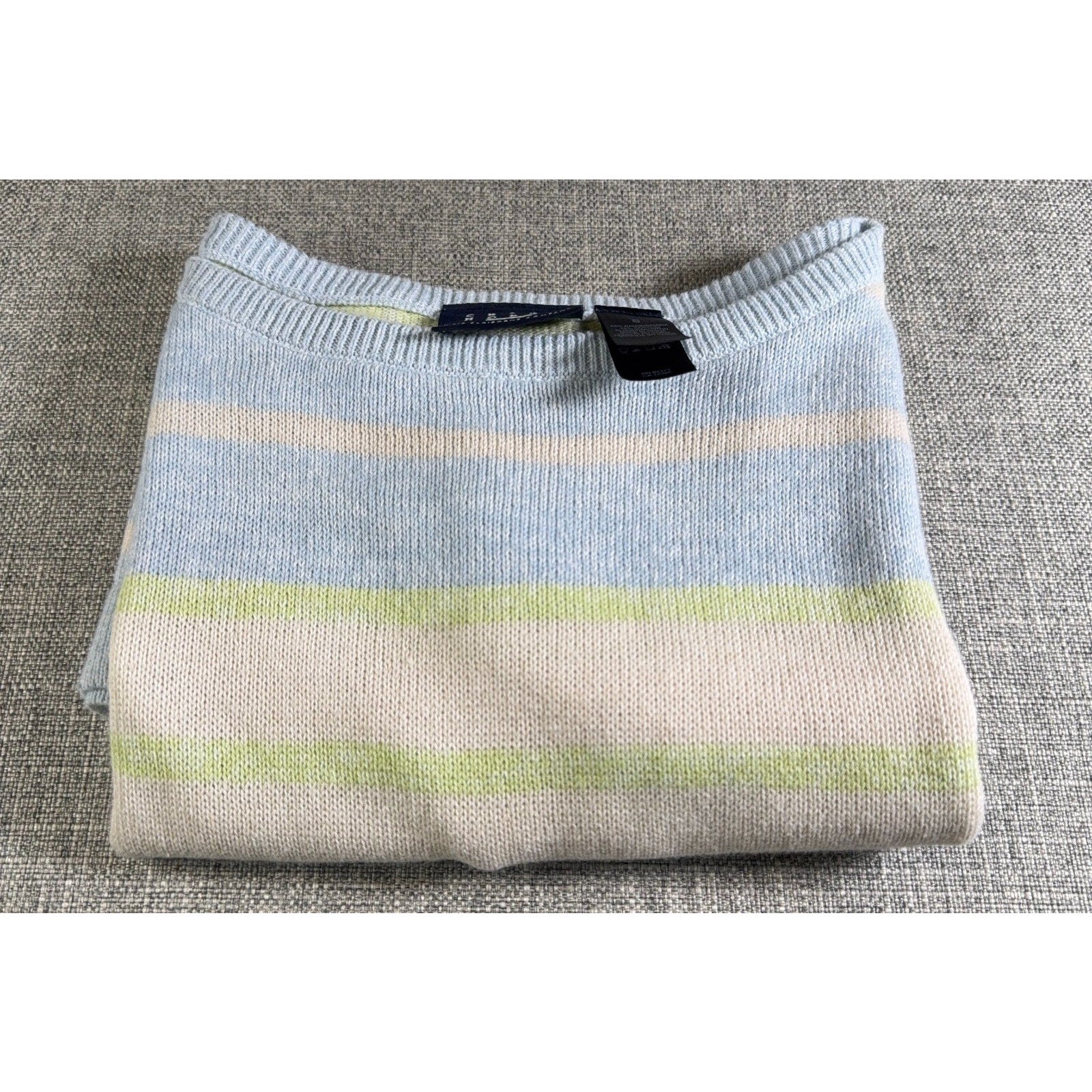 Crazy Horse Liz Claiborne Sweater Women’s S Pastel Striped Short Sleeve Knit NWT