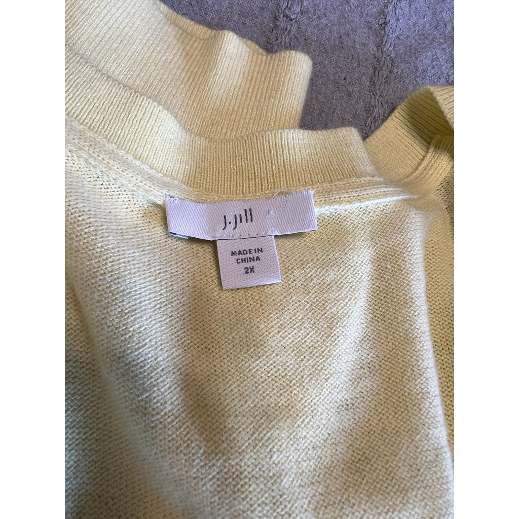 J Jill Womens 2X Lightweight Tunic Sweater V Neck Long Sleeve Soft Knit Relaxed