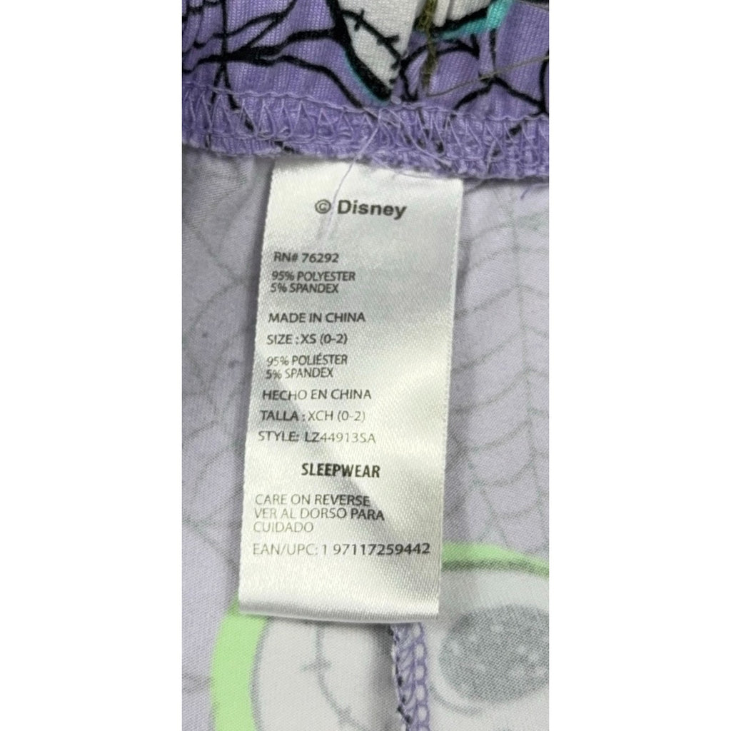 Disney Nightmare Before Christmas Pajama Set XS Jack Skellington Purple Shorts