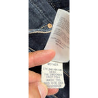 MOTHER The Swooner Crop Fray Jeans Womens 27 Dark Wash High Rise Raw Hem