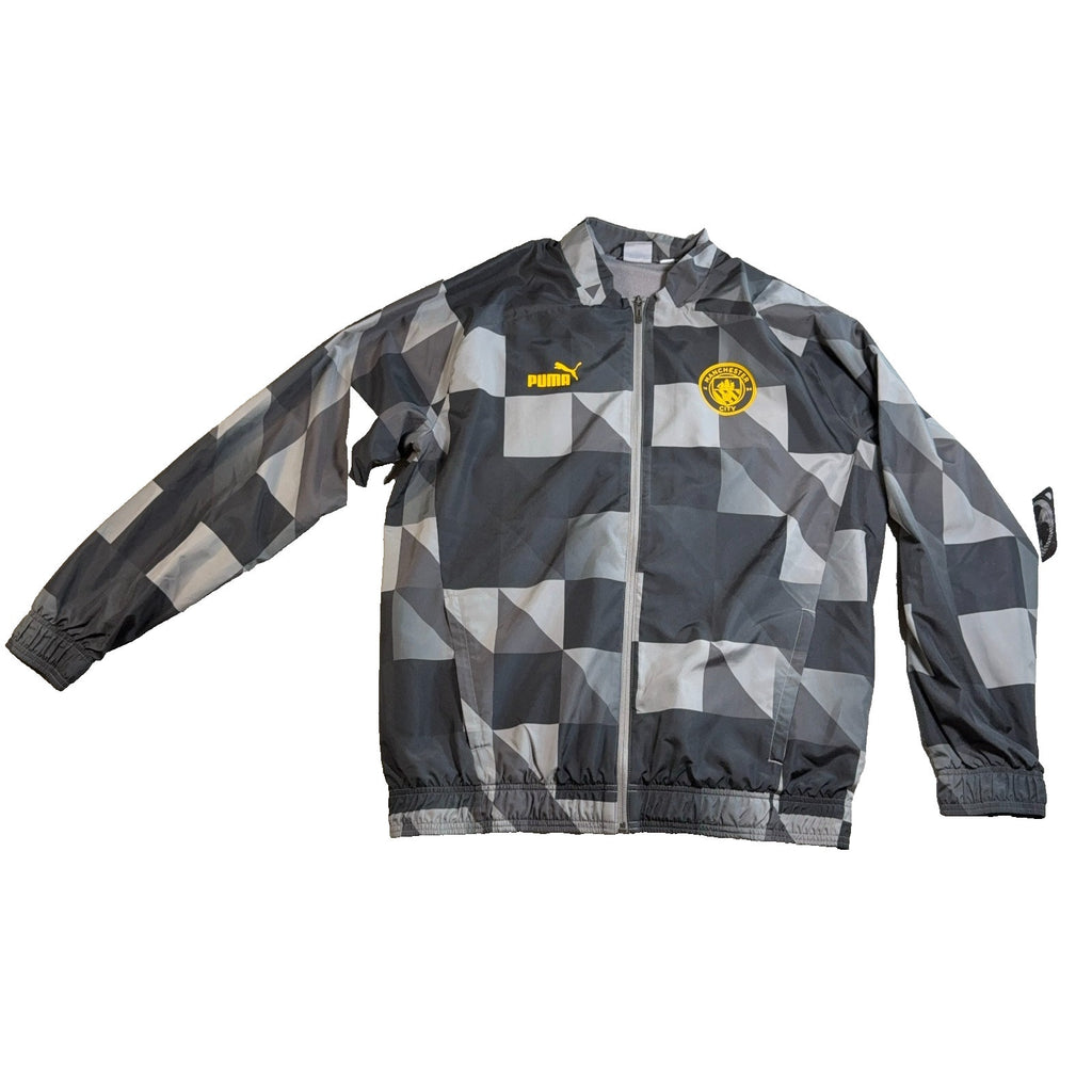 Puma Manchester City Jacket Mens L 2022/23 Pre Match Gray Geometric 769468-15