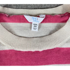 Time and Tru Pink Striped Heart Sweater XXXL 22 Coquette Valentine Knit