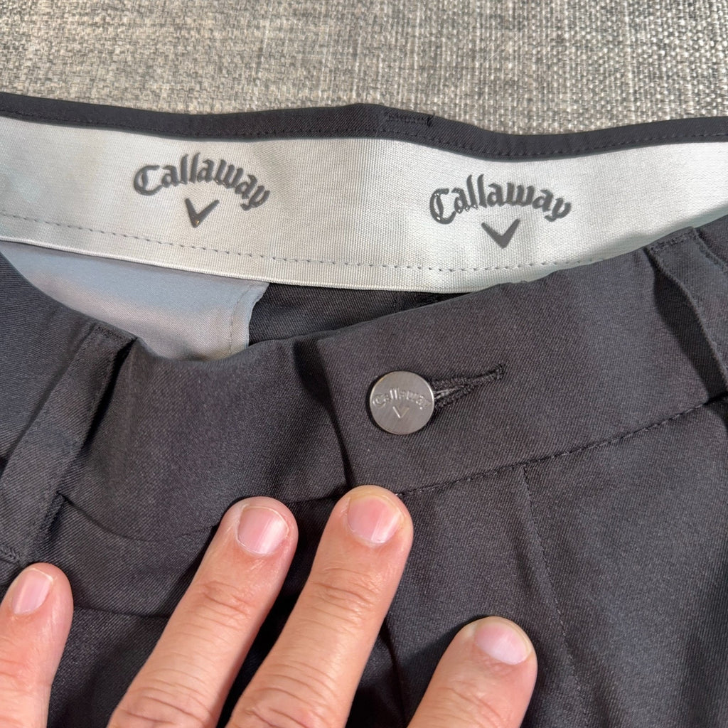 Callaway Golf Shorts Mens 34 Gray Stretch Performance Flat Front 8.5 Inseam
