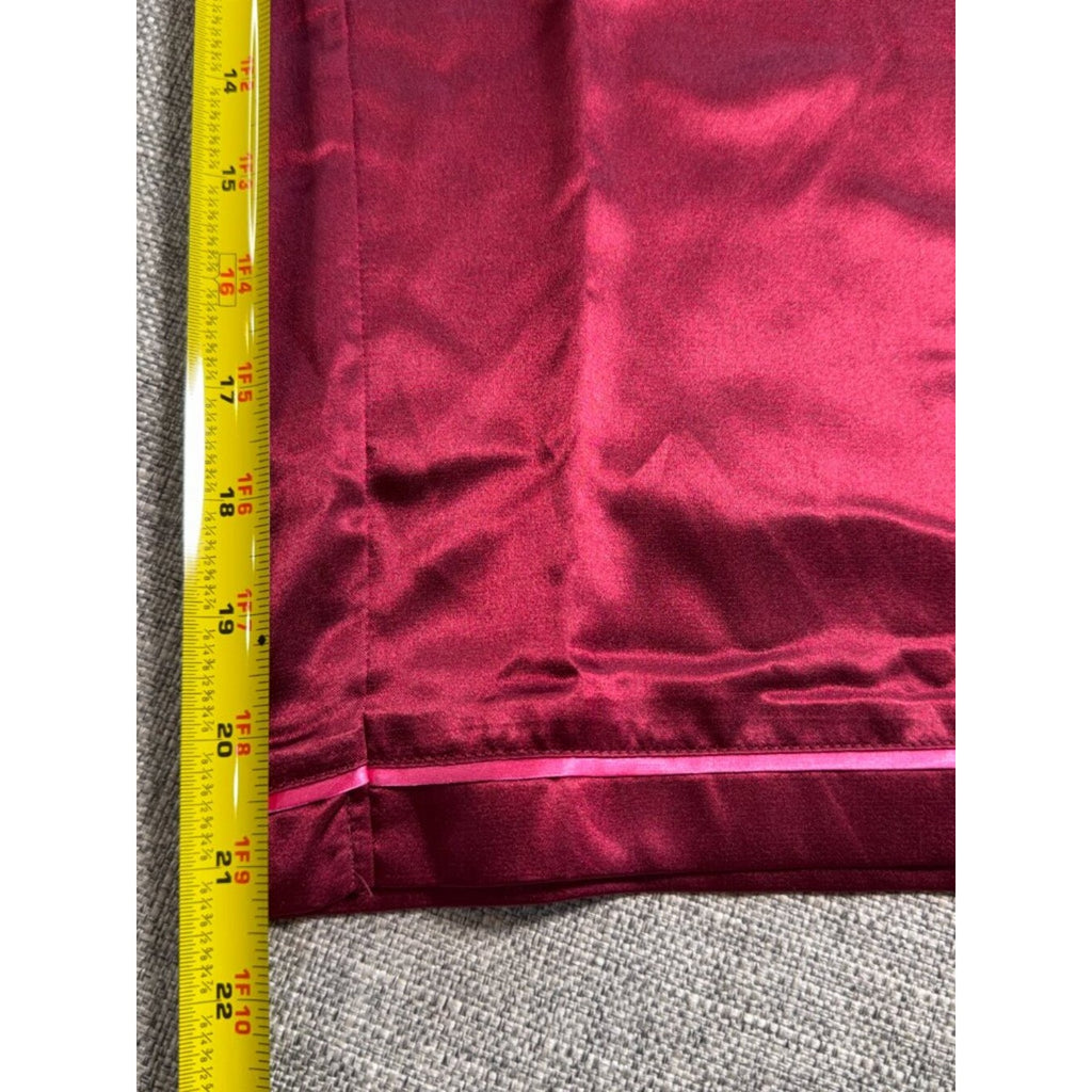MERSEA Satin Lounge Pants XS Burgundy Pink Stripe Wide Leg Pajama Pants