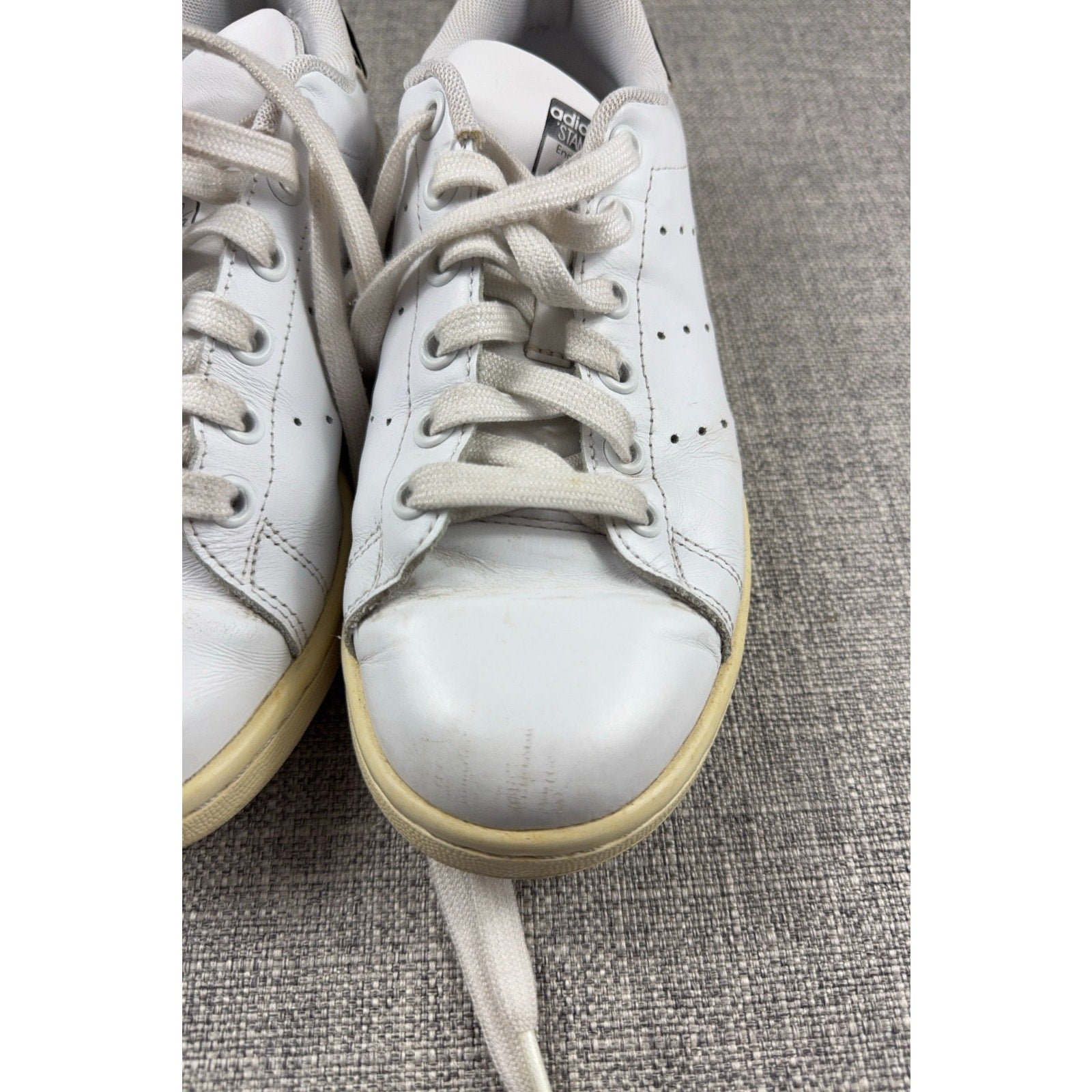 adidas Stan Smith White Zebra Women’s 6 Leather Sneakers B26590 Animal Print