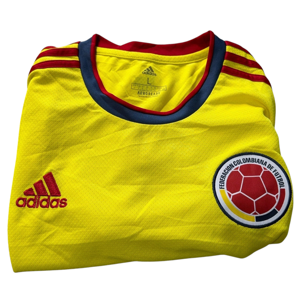 Second Half Supply Co, LLC Adidas Colombia 2020/21 home long sleeve soccer jersey in yellow with red and navy accents