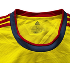 Second Half Supply Co, LLC Adidas Colombia 2020/21 home soccer jersey collar detail in yellow with red and navy trim