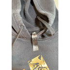 Second Half Supply Co, LLC Adidas black faded pullover hoodie with drawstring hood and metallic gold marbled logo