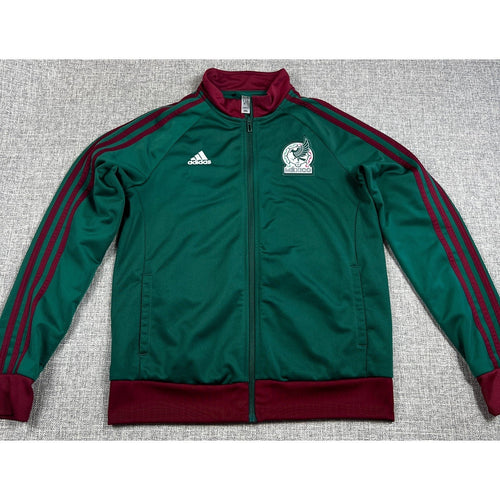Second Half Supply Co, LLC Adidas Mexico 2013-14 women's green and maroon track jacket with FMF crest and three stripes