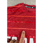 Second Half Supply Co, LLC adidas FC Dallas red heather soccer shirt with tonal stripes and visible wear