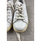 Second Half Supply Co, LLC pre-owned white leather adidas Stan Smith sneakers with zebra-print heel tabs