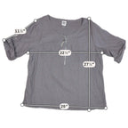 Second Half Supply Co, LLC Anne Klein gray linen blend utility tunic with half-zip front and roll-tab sleeves.