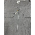 Second Half Supply Co, LLC Anne Klein gray linen blend utility tunic with half-zip front and dual chest pockets.