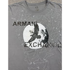 Second Half Supply Co, LLC gray Armani Exchange graphic t-shirt featuring a large eagle and flock of birds design.