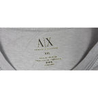 Second Half Supply Co, LLC gray Armani Exchange A|X graphic t-shirt inner neck label size XXL