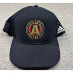 Second Half Supply Co, LLC black Atlanta United FC Adidas snapback hat with embroidered team crest and curved brim.