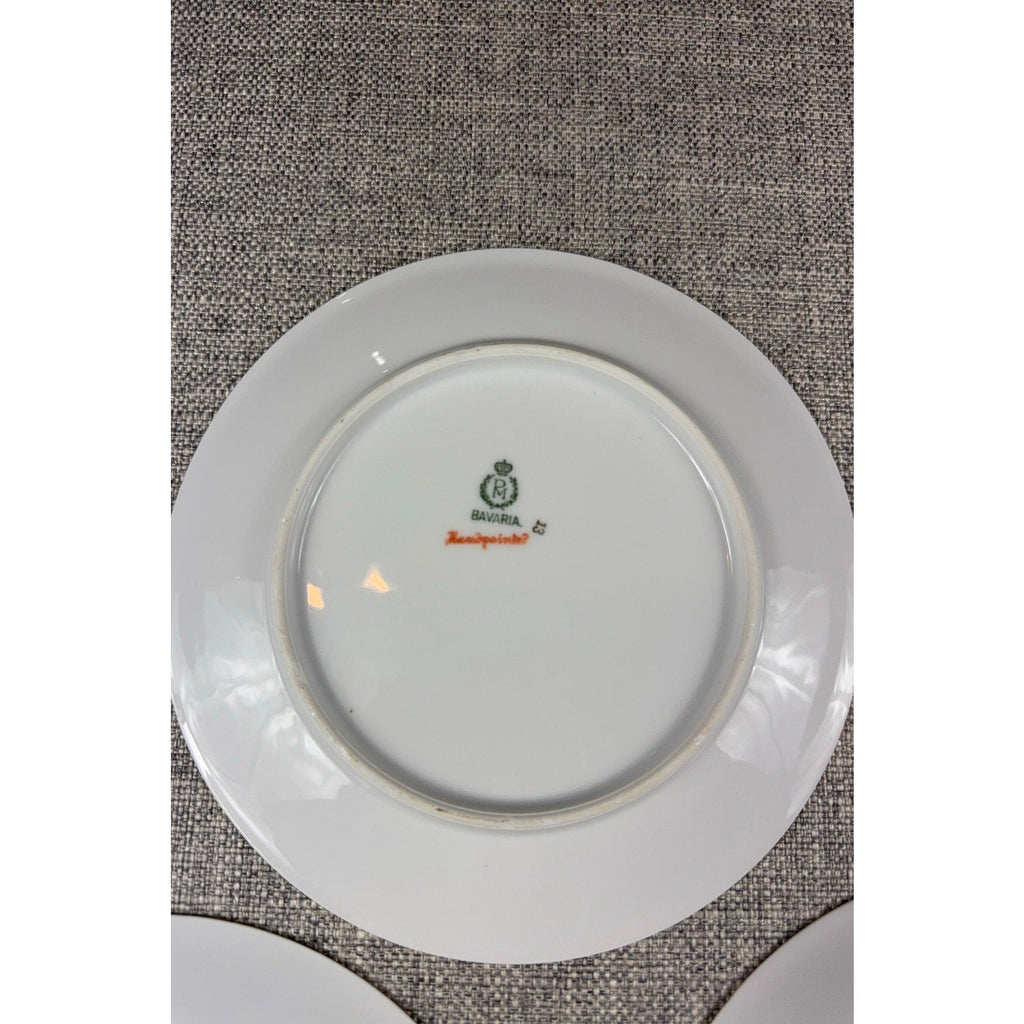 Second Half Supply Co, LLC antique PM Moschendorf Bavaria porcelain plate back with hand-painted mark