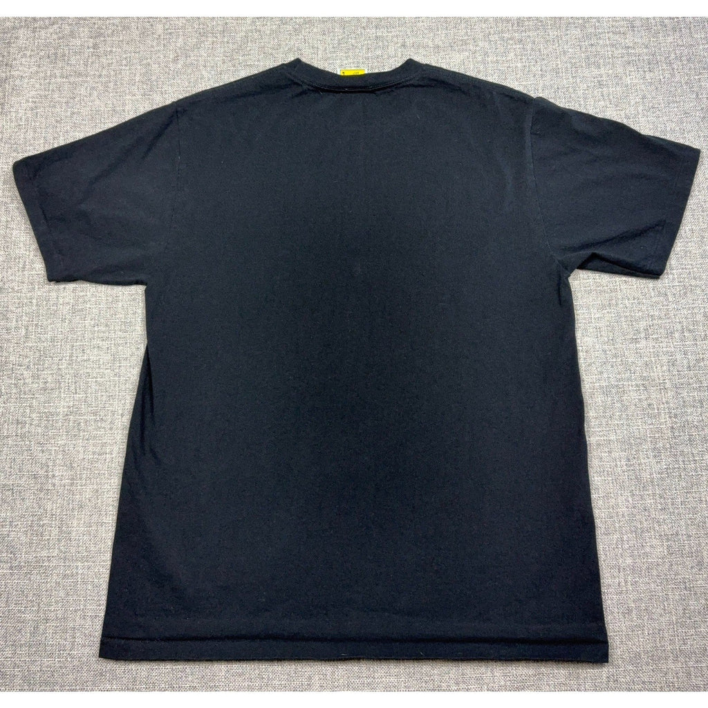 Second Half Supply Co, LLC black BAPE cotton crewneck t-shirt, back view showing plain design.