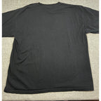 Second Half Supply Co, LLC black heavyweight cotton crew neck T-shirt, back view showing plain solid fabric.