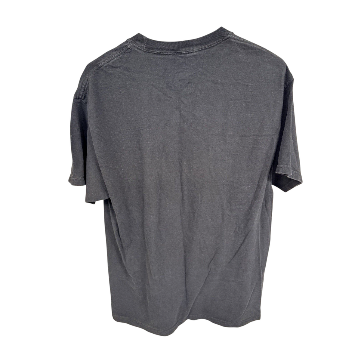 Second Half Supply Co, LLC black short sleeve crew neck t-shirt, back view showing plain fabric