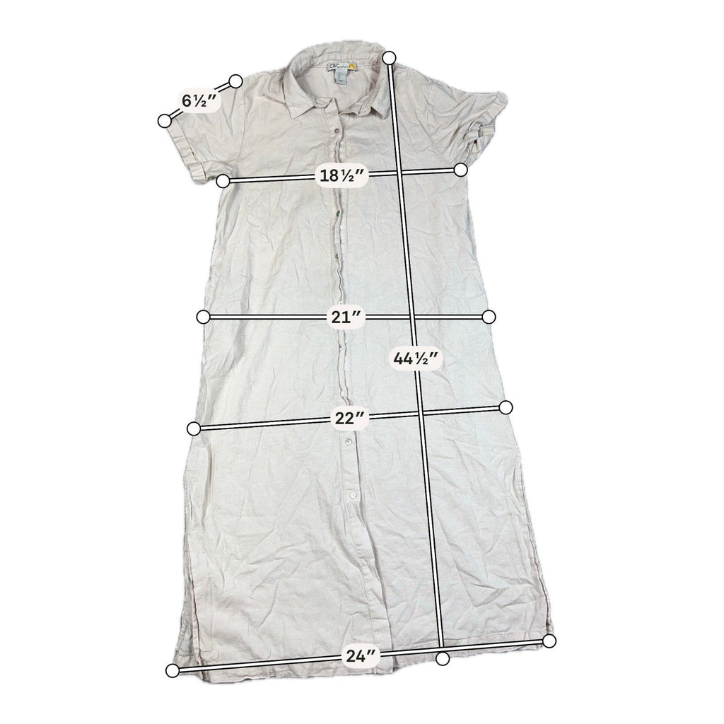 Second Half Supply Co, LLC blush pink C&C California midi shirt dress with button-front, collar, and rolled sleeves.