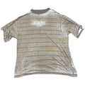 Second Half Supply Co, LLC Budweiser x PacSun striped t-shirt in gray and tan with a vintage washed finish.