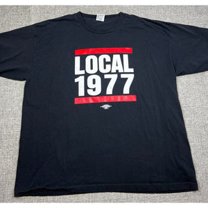 Carpenters Local 1977 Union T Shirt Men 3XL Black Bayside USA Made Heavyweight