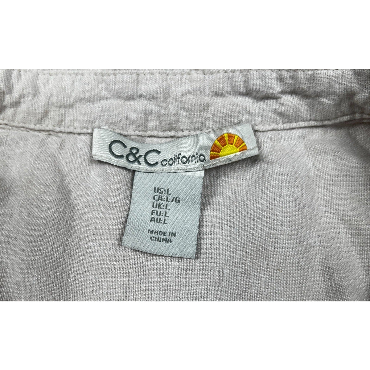 Second Half Supply Co, LLC C&C california blush pink shirt dress interior brand label and size tag
