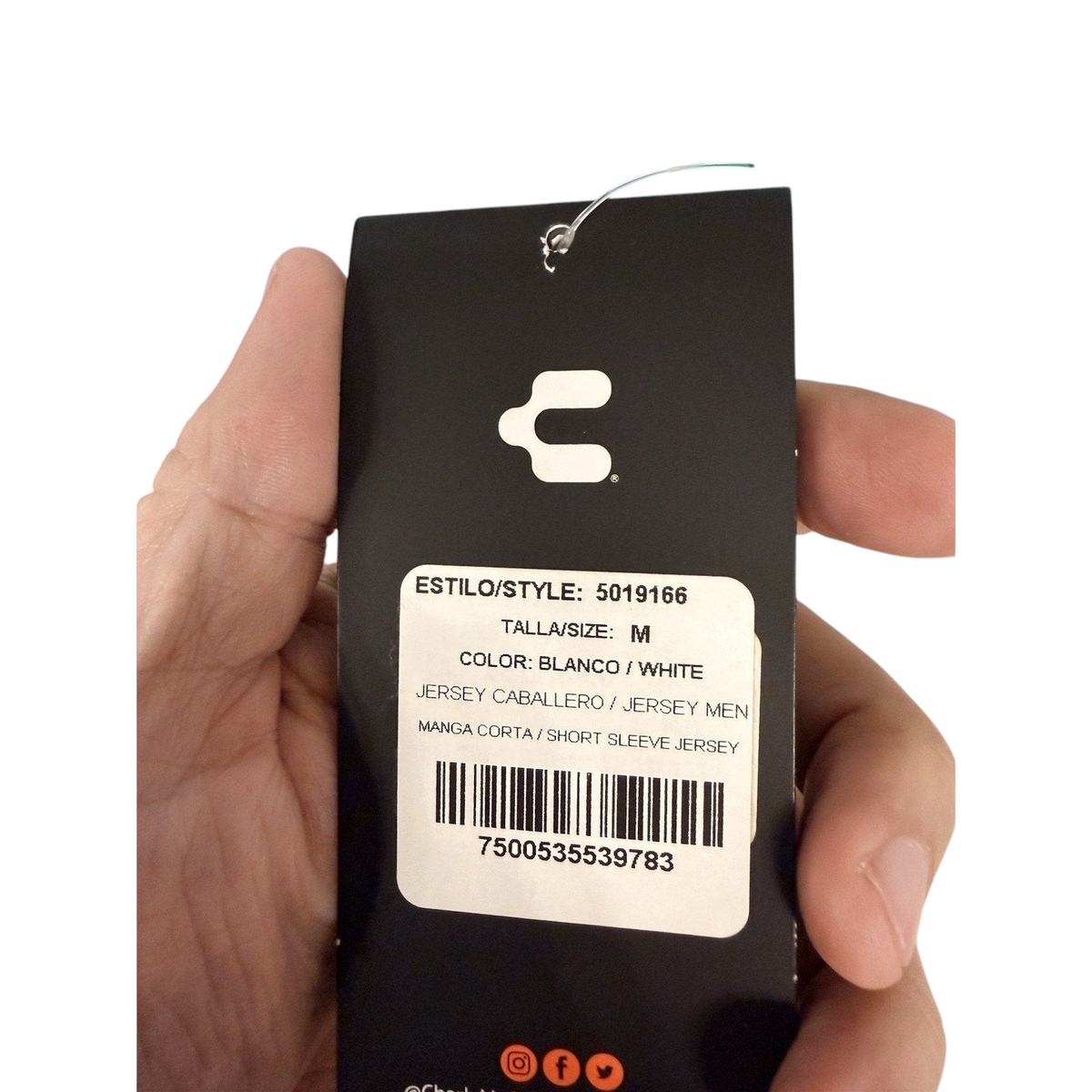 Second Half Supply Co, LLC Charly Club Leon away jersey tag showing style number and white color details