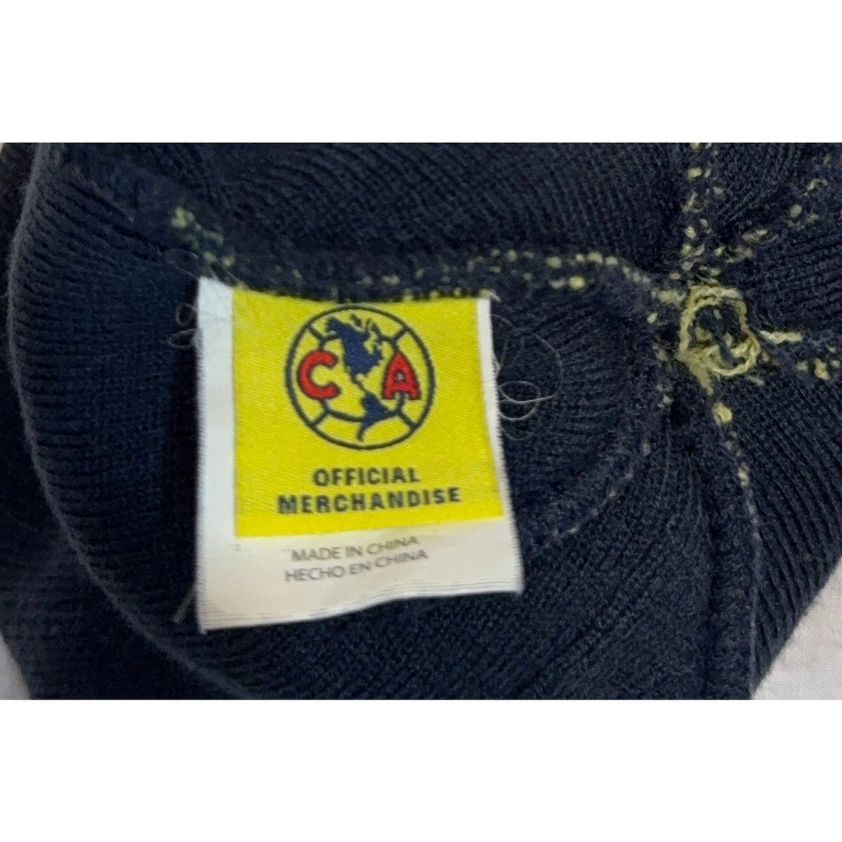 Second Half Supply Co, LLC official Club America soccer beanie interior tag with team crest logo