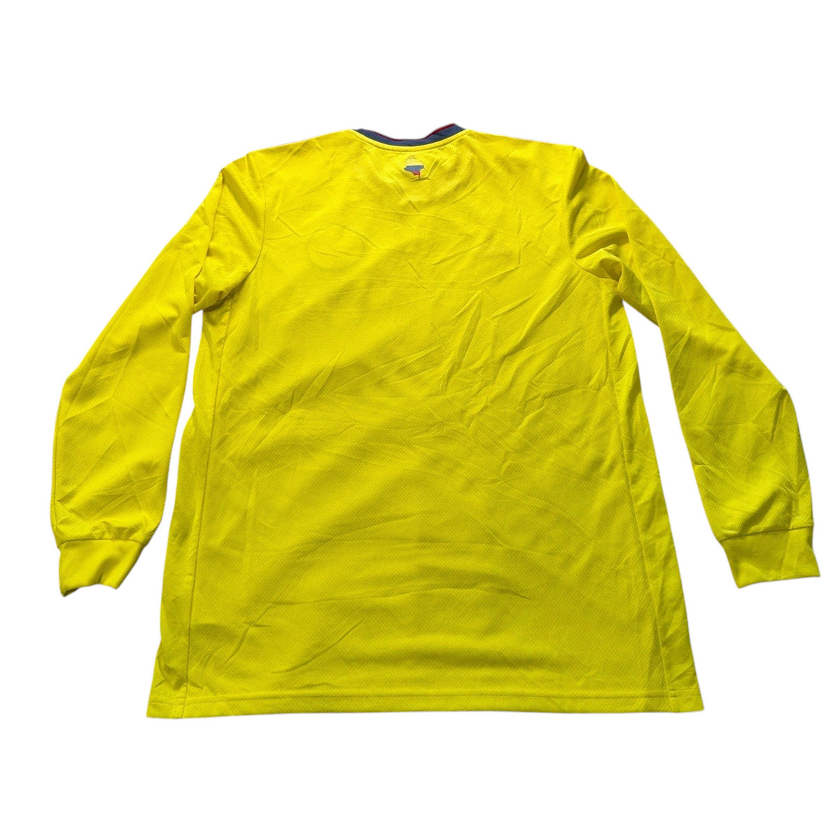 Second Half Supply Co, LLC Adidas Colombia 2020/21 home long sleeve soccer jersey back view in yellow