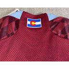 Second Half Supply Co, LLC Colorado Rapids 2024 authentic jersey back neck detail with Colorado flag emblem