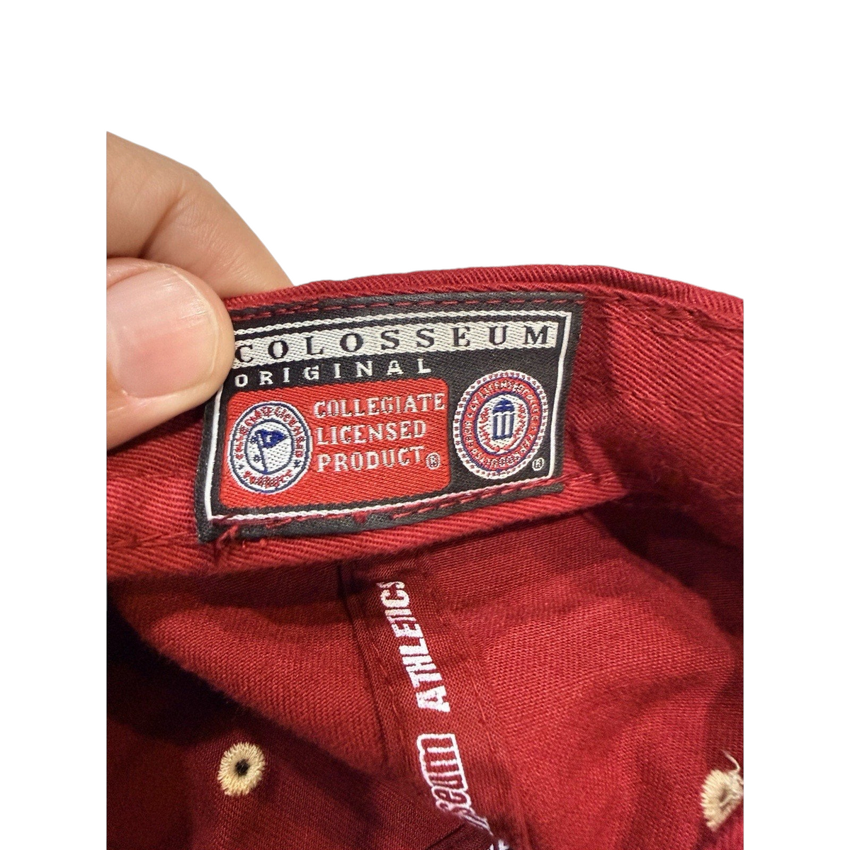 Second Half Supply Co, LLC Colosseum Florida State Seminoles hat interior tag showing collegiate licensed branding