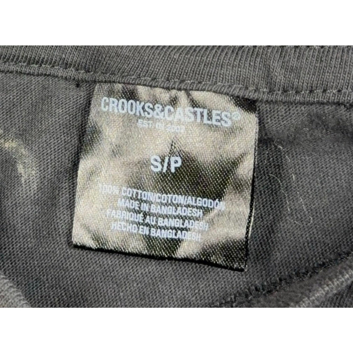 Second Half Supply Co, LLC Crooks & Castles black cotton t-shirt size small neck label