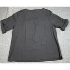 Second Half Supply Co, LLC Anne Klein dark gray linen blend utility tunic with roll-tab sleeves, back view