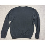 Back view of a dark green Tommy Hilfiger cotton crewneck sweater with ribbed hem and cuffs from Second Half Supply Co, LLC