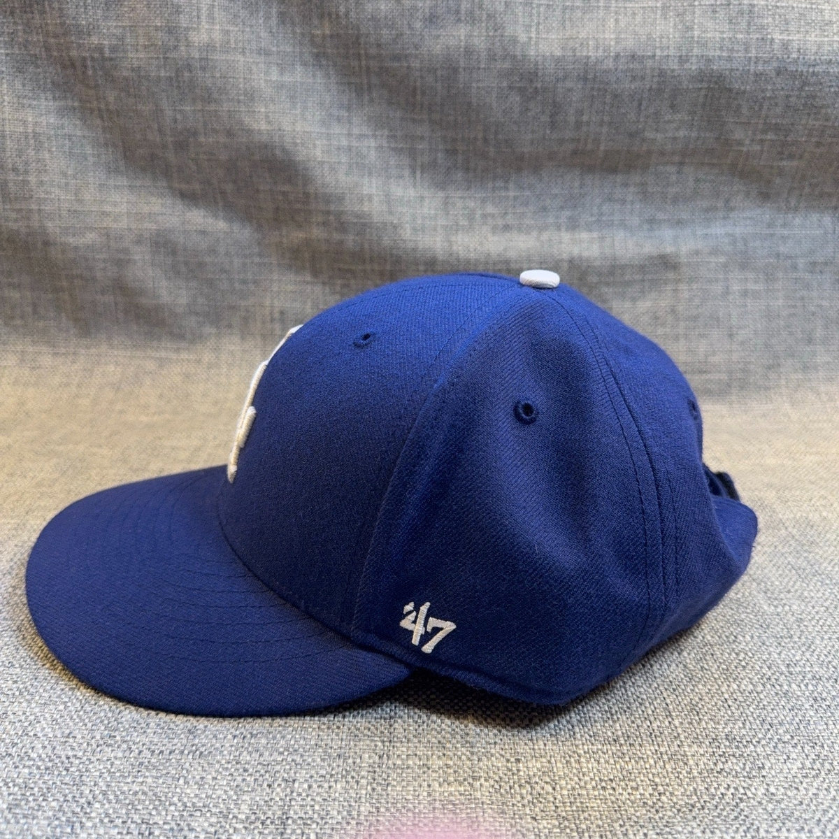 Second Half Supply Co, LLC royal blue 47 Brand Los Angeles Dodgers adjustable baseball cap with white side logo