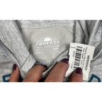 Second Half Supply Co, LLC Faherty organic cotton hoodie neck label with attached retail price tag