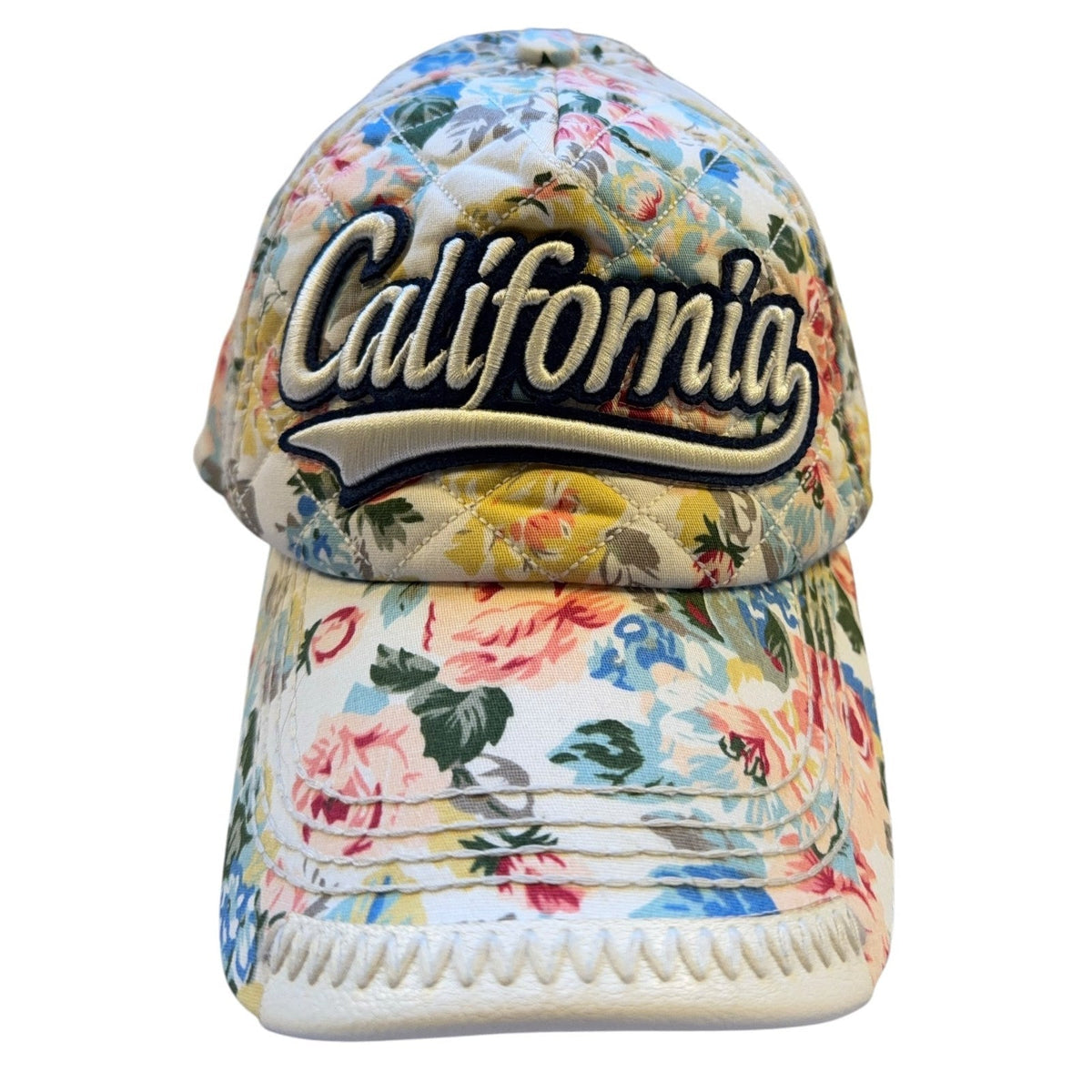Second Half Supply Co, LLC Robin Ruth California floral quilted cotton snapback hat with cream and multicolor print