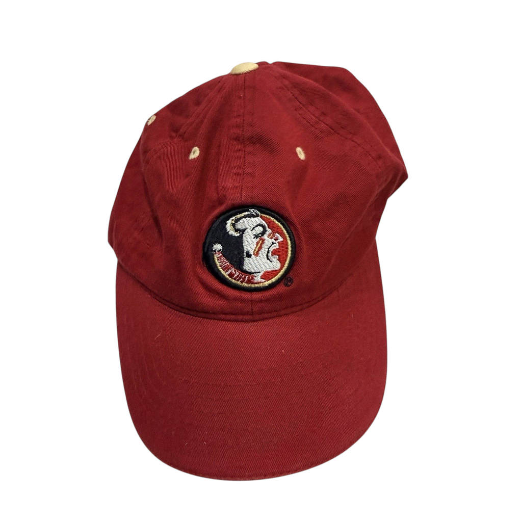 Second Half Supply Co, LLC garnet Florida State Seminoles dad cap with embroidered vintage logo and gold eyelets