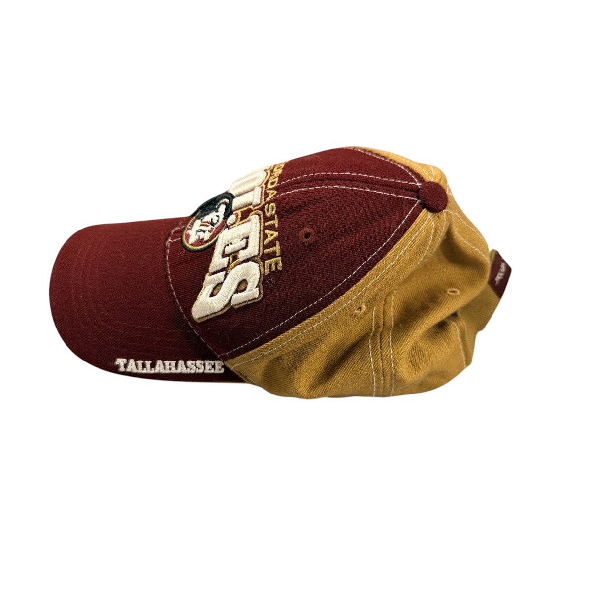Second Half Supply Co, LLC Top of the World Florida State Seminoles garnet and gold dad cap with Tallahassee embroidery