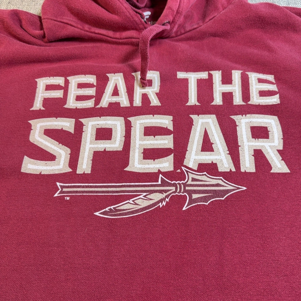 Second Half Supply Co, LLC garnet Florida State Seminoles Fear the Spear pullover hoodie with cream graphic