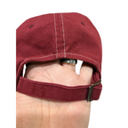 Second Half Supply Co, LLC garnet dad cap with adjustable fabric strapback and metal buckle closure