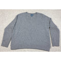 Second Half Supply Co, LLC gray Biltmore cashmere V-neck sweater with ribbed trim and raglan sleeves