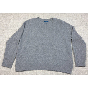 Biltmore 100% Cashmere Sweater Men's XL Gray V Neck Pullover Quiet Luxury