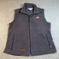 Second Half Supply Co, LLC charcoal gray Columbia fleece vest for women with Oregon State Beavers logo and zip pockets
