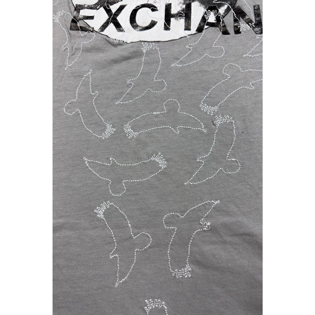 Second Half Supply Co, LLC gray Armani Exchange graphic t-shirt featuring a flock of white outlined birds