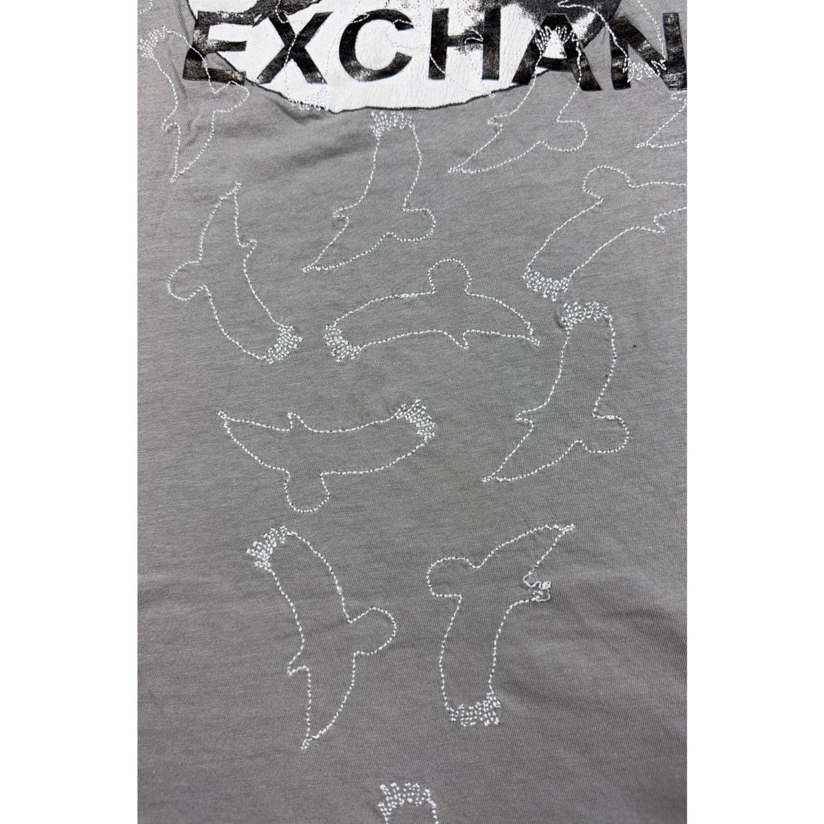 Second Half Supply Co, LLC gray Armani Exchange graphic t-shirt featuring a flock of white outlined birds